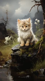 Enchanting Kitten Amidst Norwegian Scenery Enchanting Kitten Amidst Norwegian Scenery