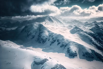 Aerial View of Snow-Covered Mountains - Atmospheric Landscapes Aerial View of Snow-Covered Mountains - Atmospheric Landscapes