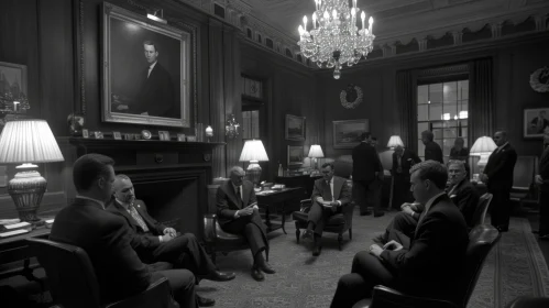 Distinguished Men in Suits: A Captivating Black and White Photograph Distinguished Men in Suits: A Captivating Black and White Photograph