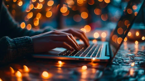 Cozy and Productive: A Captivating Image of Work in a Dimly Lit Room Cozy and Productive: A Captivating Image of Work in a Dimly Lit Room