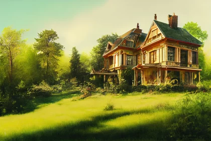 Enchanting Old House in a Photorealistic Fantasy World Enchanting Old House in a Photorealistic Fantasy World