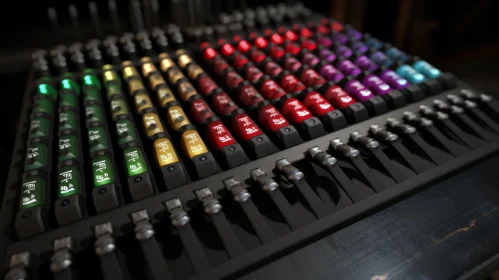 Colorful Sound Mixer with Faders - Abstract Art Colorful Sound Mixer with Faders - Abstract Art