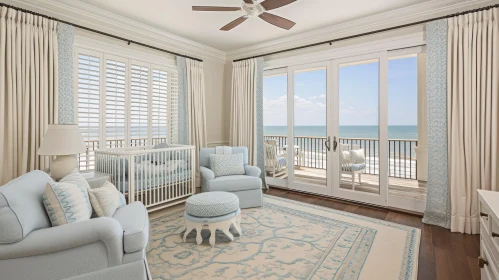 Coastal-Themed Nursery with Ocean View | Beautifully Decorated Room Coastal-Themed Nursery with Ocean View | Beautifully Decorated Room