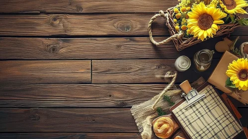 Sunflowers in a Basket: A Vibrant and Charming Still Life Sunflowers in a Basket: A Vibrant and Charming Still Life