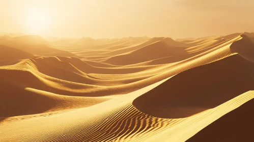 Golden Sand Dunes in the Desert - Serene Landscape Golden Sand Dunes in the Desert - Serene Landscape
