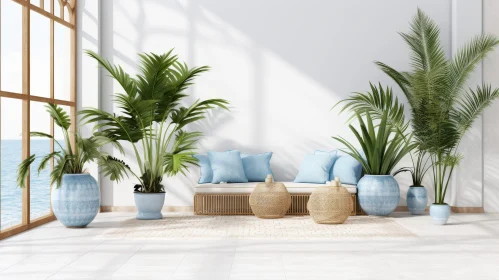 Bright Coastal Living Room - Serene Relaxation Space Bright Coastal Living Room - Serene Relaxation Space