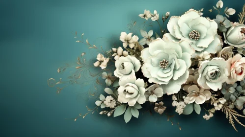 Elegant Floral Bouquet on Dark Green Background Elegant Floral Bouquet on Dark Green Background