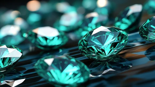 Green Diamonds Reflections - Close-Up Beauty Green Diamonds Reflections - Close-Up Beauty