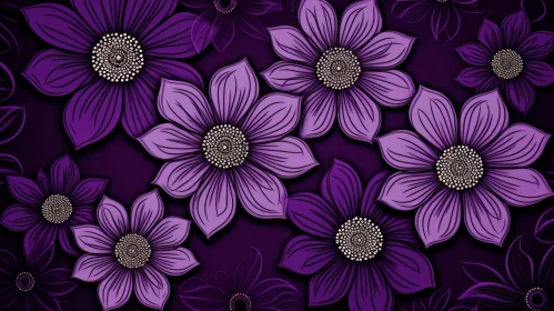 Elegant Purple Flower Seamless Pattern Elegant Purple Flower Seamless Pattern
