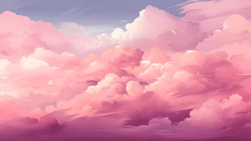 Tranquil Pink Clouds on Blue Sky Tranquil Pink Clouds on Blue Sky
