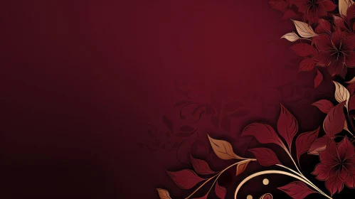 Elegant Floral Background with Golden Leaves and Flowers Elegant Floral Background with Golden Leaves and Flowers