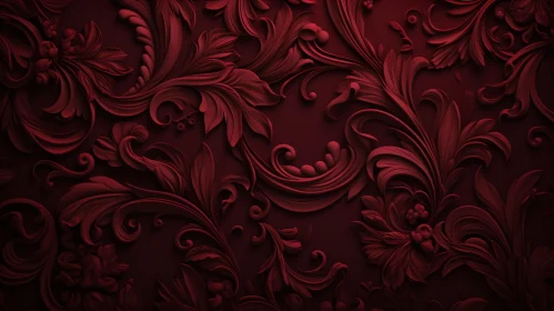 Red Damask Floral Pattern | Seamless 3D Rendering Red Damask Floral Pattern | Seamless 3D Rendering