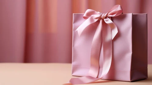 Elegant Pink Gift Bag with Satin Ribbon Bow Elegant Pink Gift Bag with Satin Ribbon Bow