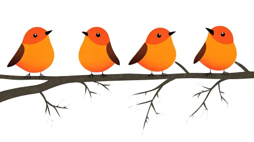Whimsical Birds Illustration Whimsical Birds Illustration