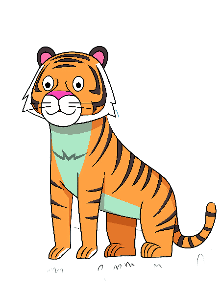 Colorful Tiger Cartoon Art Colorful Tiger Cartoon Art