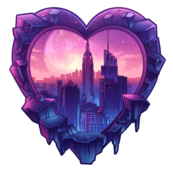 Moonlit City Heart Frame Moonlit City Heart Frame