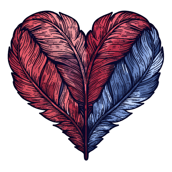 Feather Heart Design Feather Heart Design