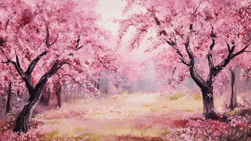 Pink Blossom Trees in Bloom Pink Blossom Trees in Bloom