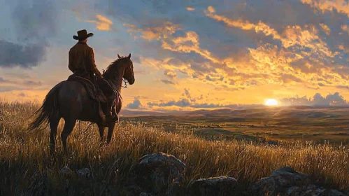 Western Rider at Sunset Western Rider at Sunset