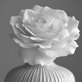 Monochromatic White Rose in Detail Monochromatic White Rose in Detail