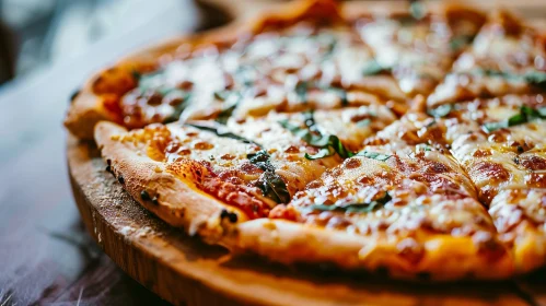 Delicious Pizza on Wooden Board - Tempt Your Taste Buds Delicious Pizza on Wooden Board - Tempt Your Taste Buds